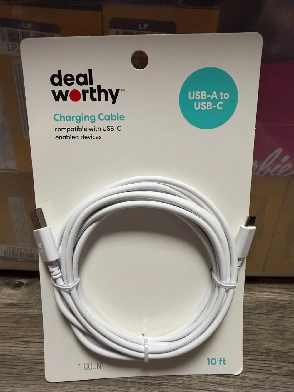 USB-A to USB-C Charging Cable - White 10 ft